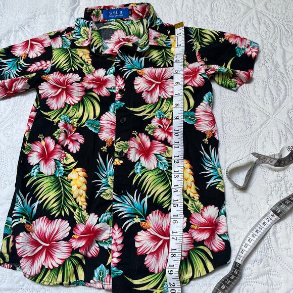 SSLR Floral Hawaiian Print Shirt Size 6/7 - Picture 3 of 7